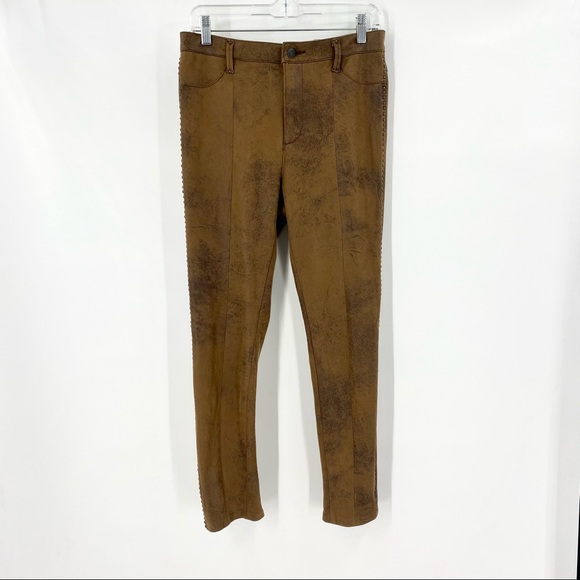 Free People Suede Studded Beaded Pants Size 6 - Picture 9 of 11